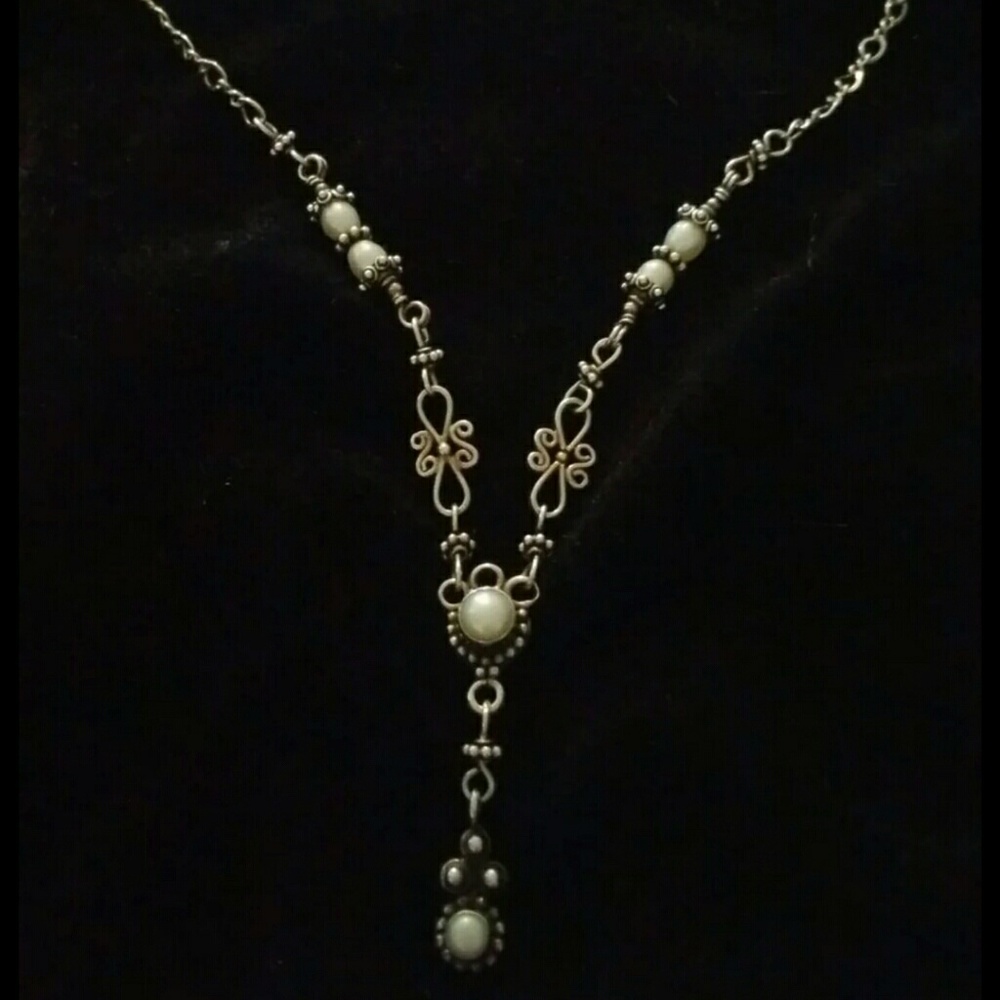 VINTAGE BALI GENUINE PEARL STERLING SILVER NECKLAC